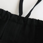 DRAWSTRING WIDE TROUSERS #BLACK [ST.661]