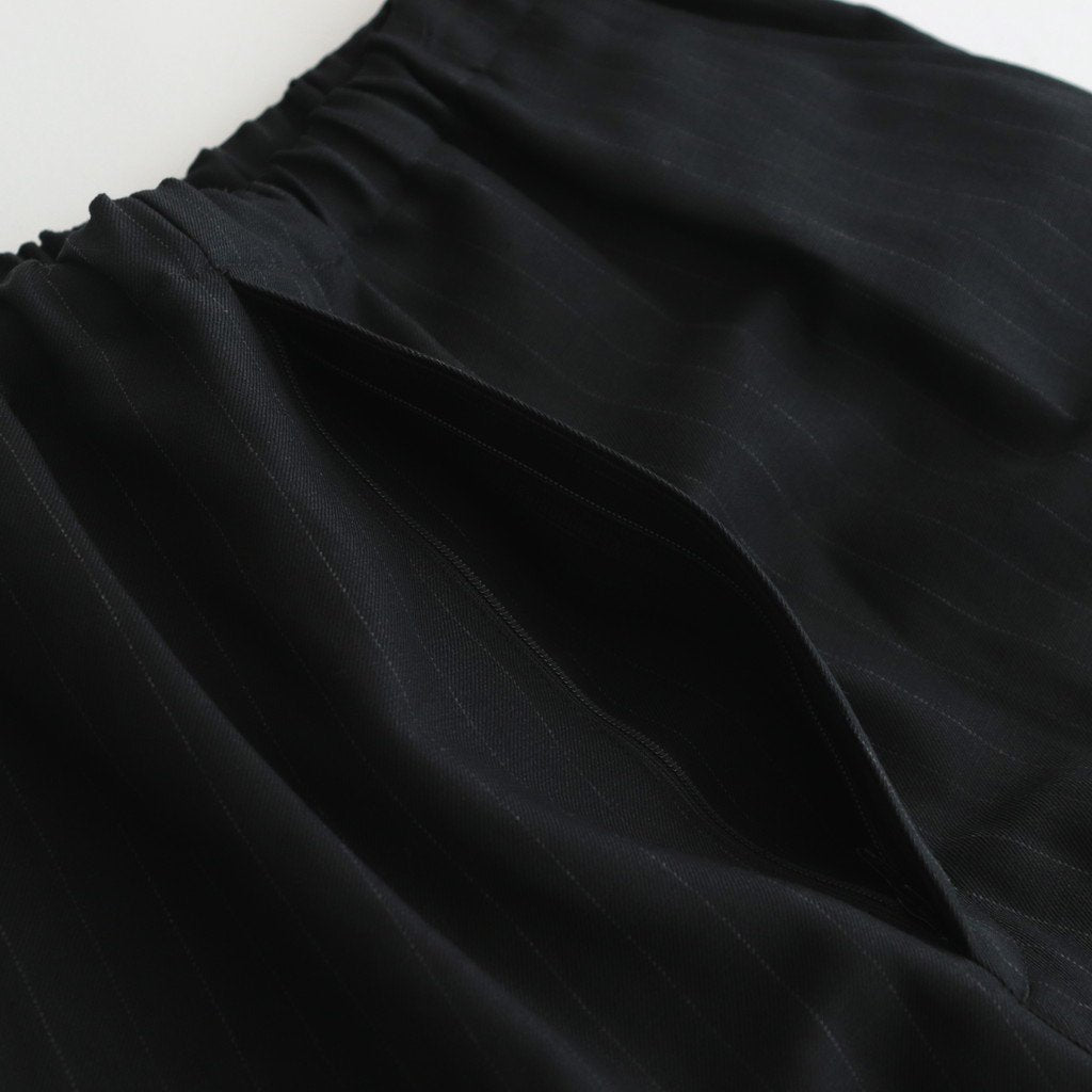 DRAWSTRING WIDE TROUSERS #BLACK [ST.661]