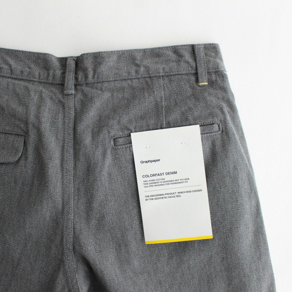 Colorfast Denim Two Tuck Pants #GRAY [GU233-40217B]