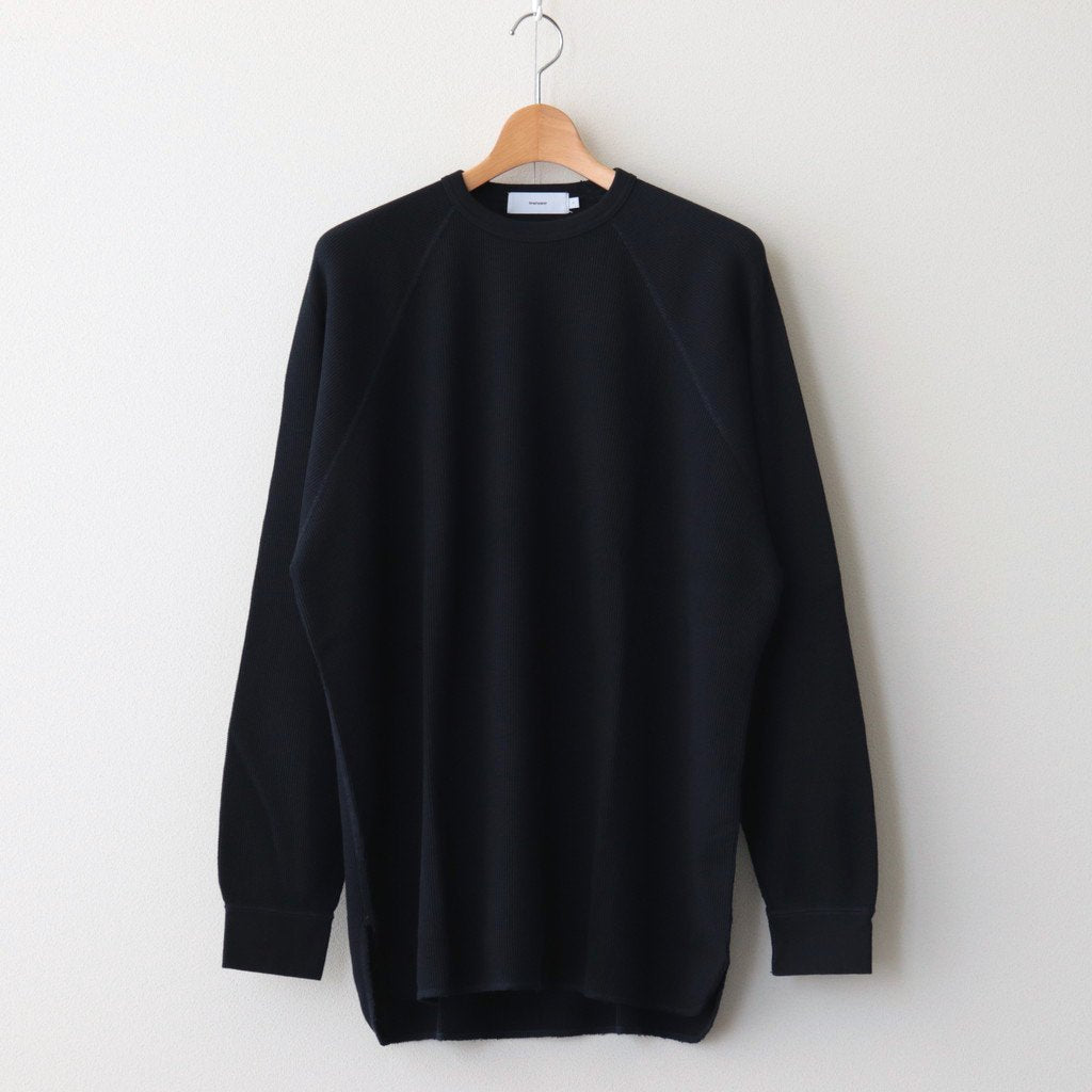 Waffle L/S Crew Neck Tee #NAVY [GU233-70135B]