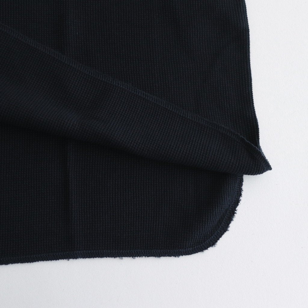 Waffle L/S Crew Neck Tee #NAVY [GU233-70135B]