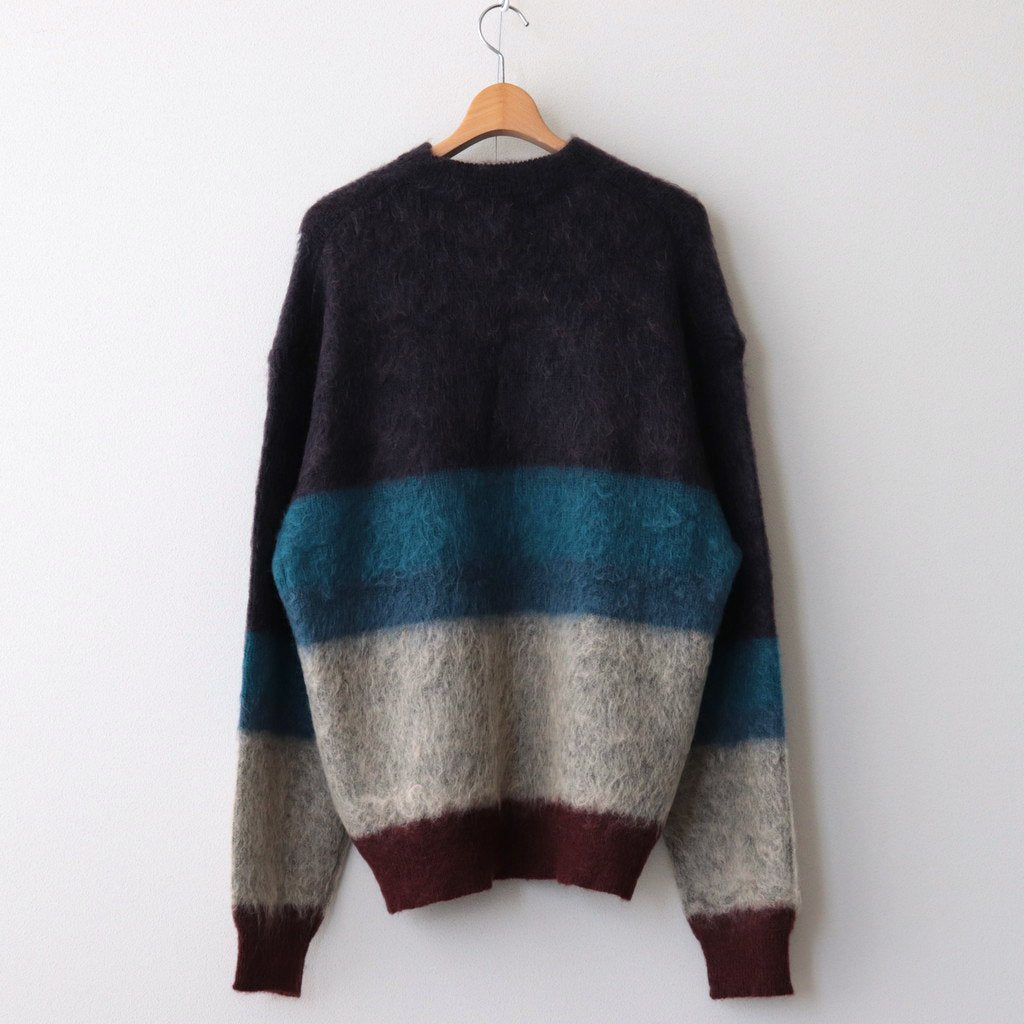 MOHAIR BORDER CREWNECK SWEATER #PURPLE [YK23FW0572S]