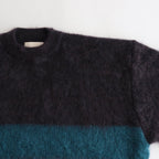 MOHAIR BORDER CREWNECK SWEATER #PURPLE [YK23FW0572S]