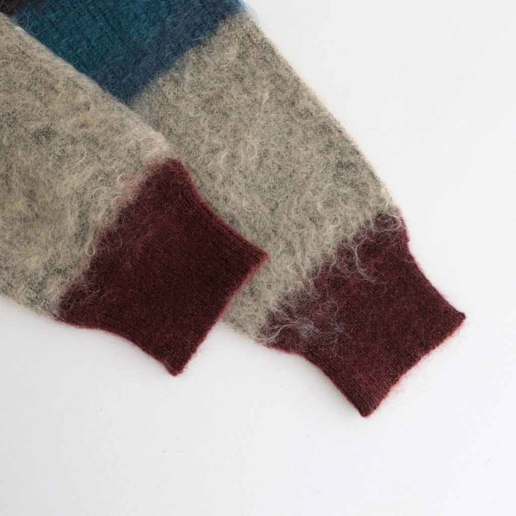 MOHAIR BORDER CREWNECK SWEATER #PURPLE [YK23FW0572S]