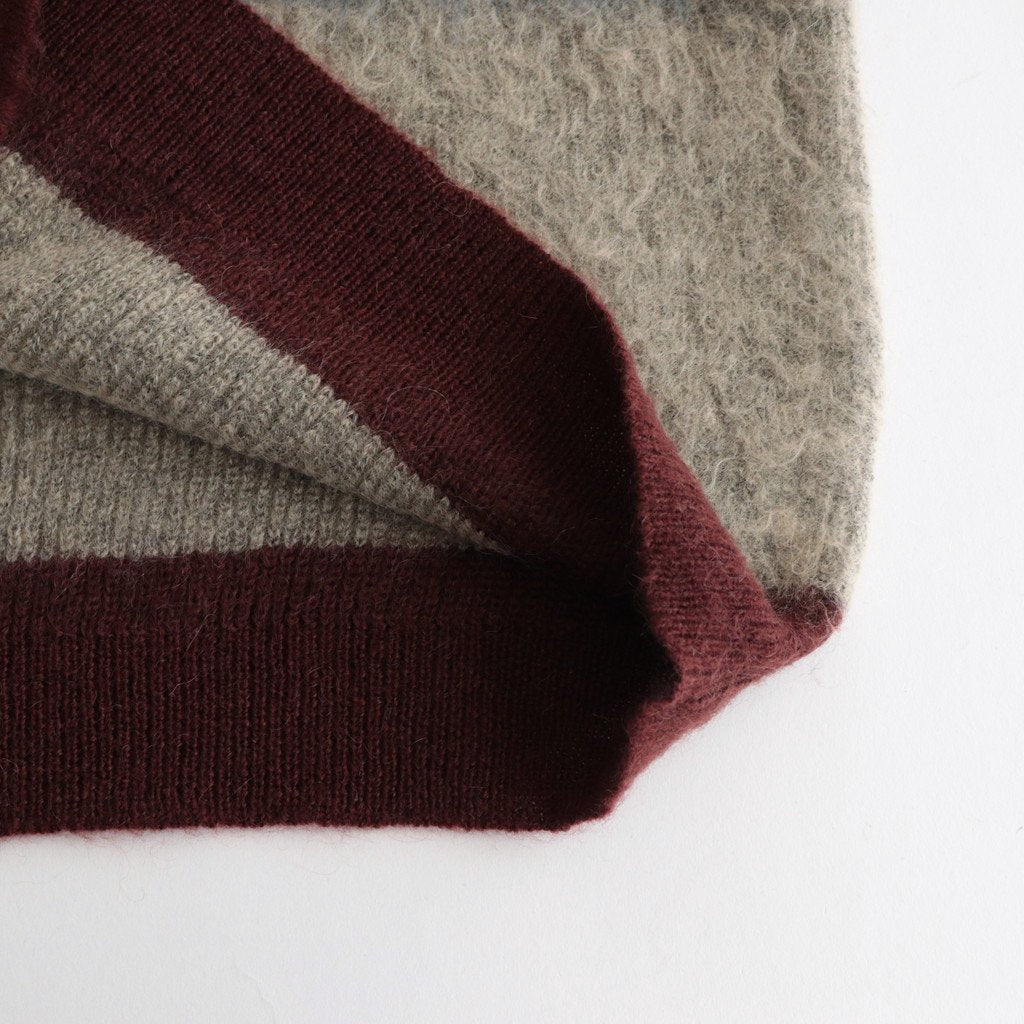 MOHAIR BORDER CREWNECK SWEATER #PURPLE [YK23FW0572S] – ciacura