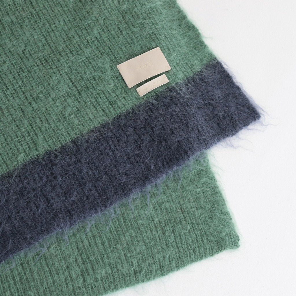 MOHAIR BORDER LONG STOLE #BROWN [YK23FW0573S]