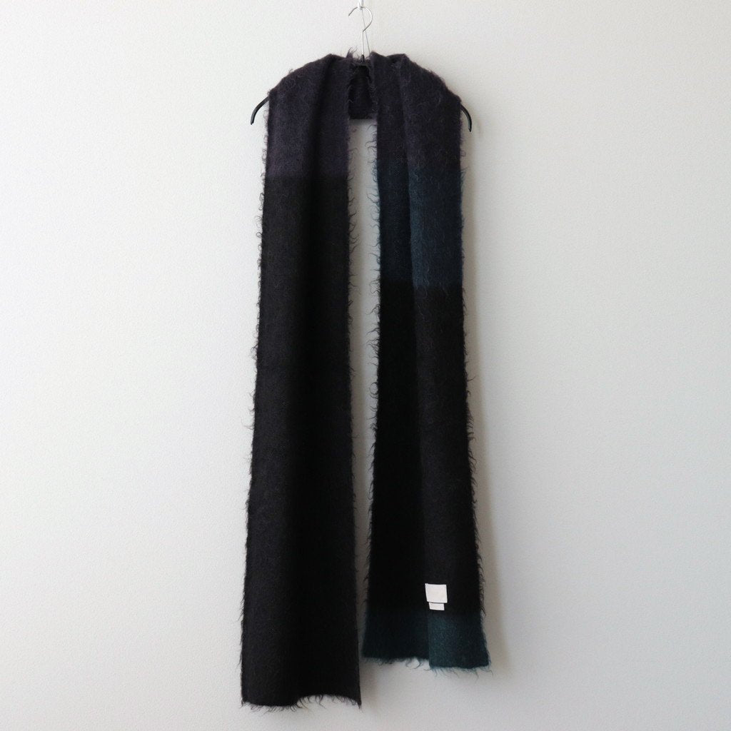 MOHAIR BORDER LONG STOLE #BLACK [YK23FW0573S]