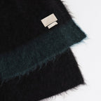 MOHAIR BORDER LONG STOLE #BLACK [YK23FW0573S]