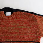 COLOR COMBINATION KNIT LS #ORANGE × NAVY [ST.713]