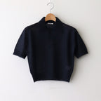 KID MOHAIR SHEER KNIT POLO #NAVY [A25SP05FG]