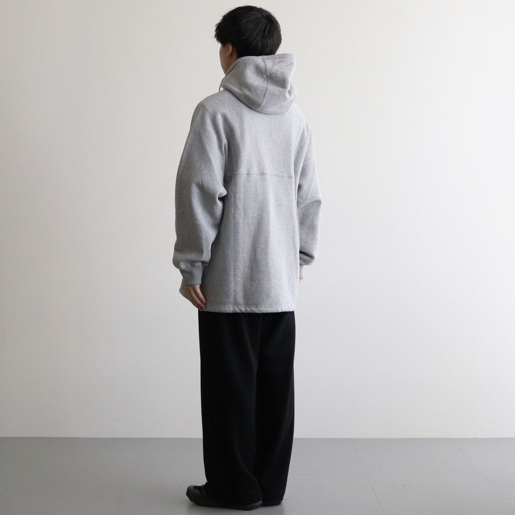 綿裏毛起毛 ハーフジップパーカー #GRAY [HN-T024-051]