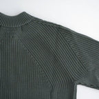 BATONER ウール梳毛片畔 ジップカーディガン #KHAKI [HR-N003-051]