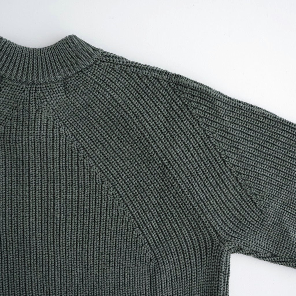 BATONER ウール梳毛片畔 ジップカーディガン #KHAKI [HR-N003-051]