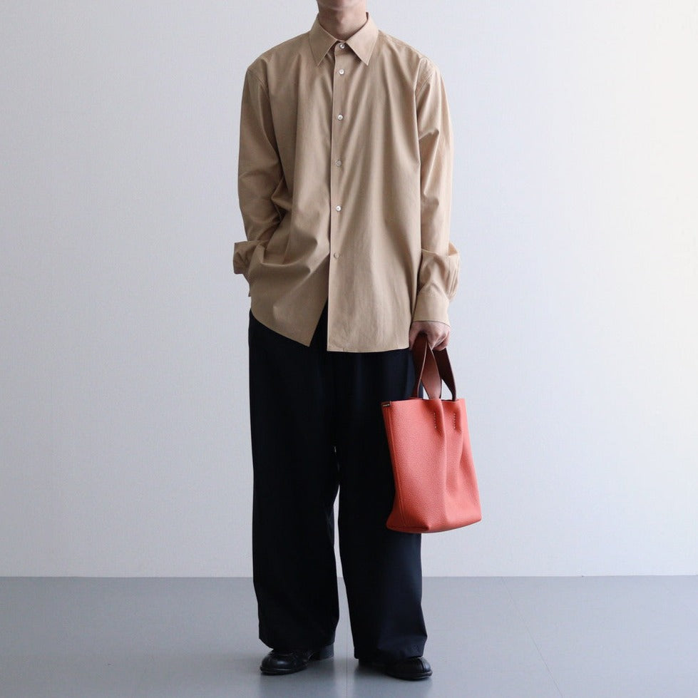 WASHED FINX TWILL SHIRT #LIGHT BROWN [A24SS01TN] - ciacura 三重県