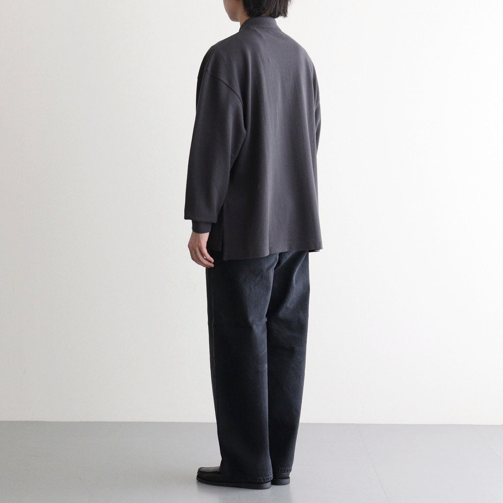 Cotton Pique Jersey L/S Polo #CHARCOAL [GM261-70417]