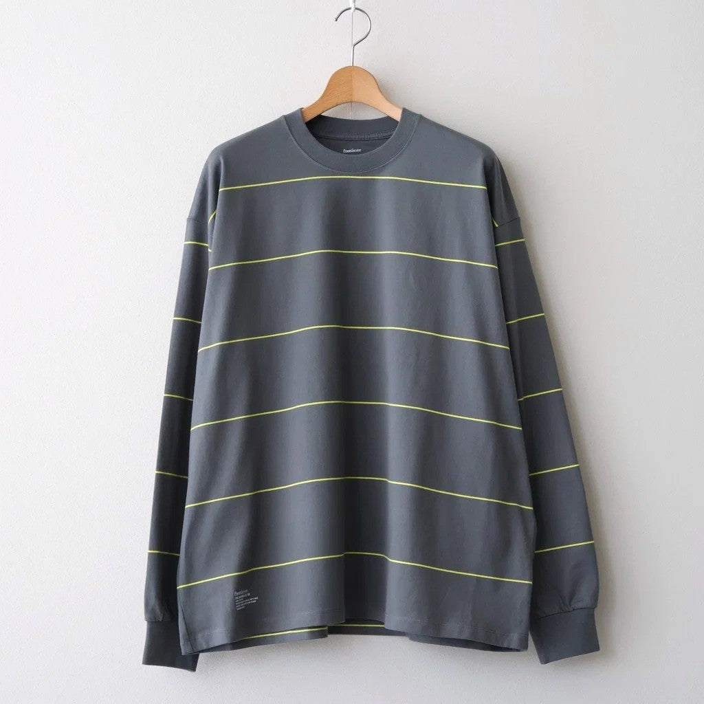 PIN BORDER L/S TEE #GRAY×YELLOW [FSC263-70089]