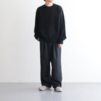 EX FINE LAMBS CREW NECK KNIT LS #BLACK [ST.691]