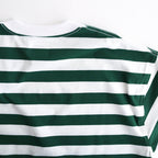 W's TECH DRAWSTRING BORDER S/S TEE #WHITE / GREEN [BE-36024L]