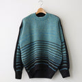 COLOR COMBINATION KNIT LS #BLUE × CHARCOAL [ST.713]
