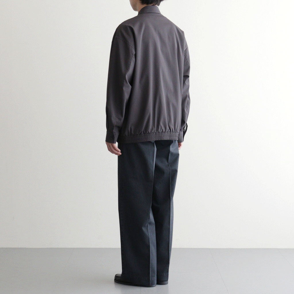 GARMENT-DYED FINX LIGHT CHINO ONE-TUCK WIDE PANTS #BLACK [A26SP05LF]