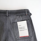 Selvage Denim Belted Pants #BLACK_LIGHT FADE [GU261-40064LB]