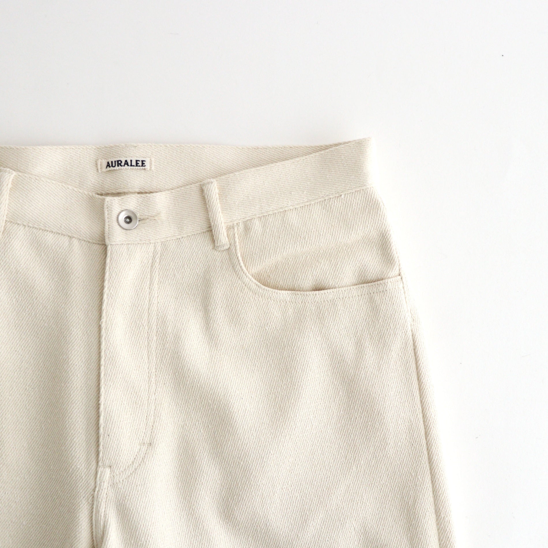 SILK NEP DENIM 5P WIDE PANTS #IVORY WHITE [A26AP01SD]