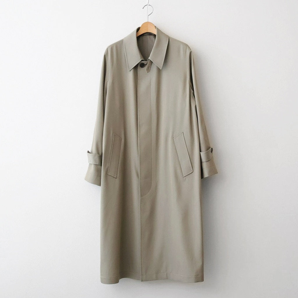 LIGHT WOOL MAX GABARDINE COAT #KHAKI BEIGE CHAMBRAY [A26SC01MG]