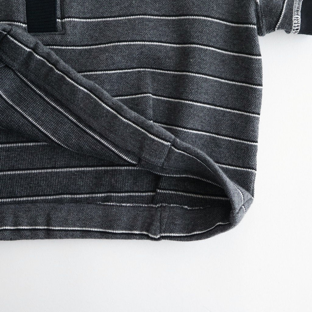Border Polo Tops #C/GRY [12610606] - ciacura 三重県四日市市の