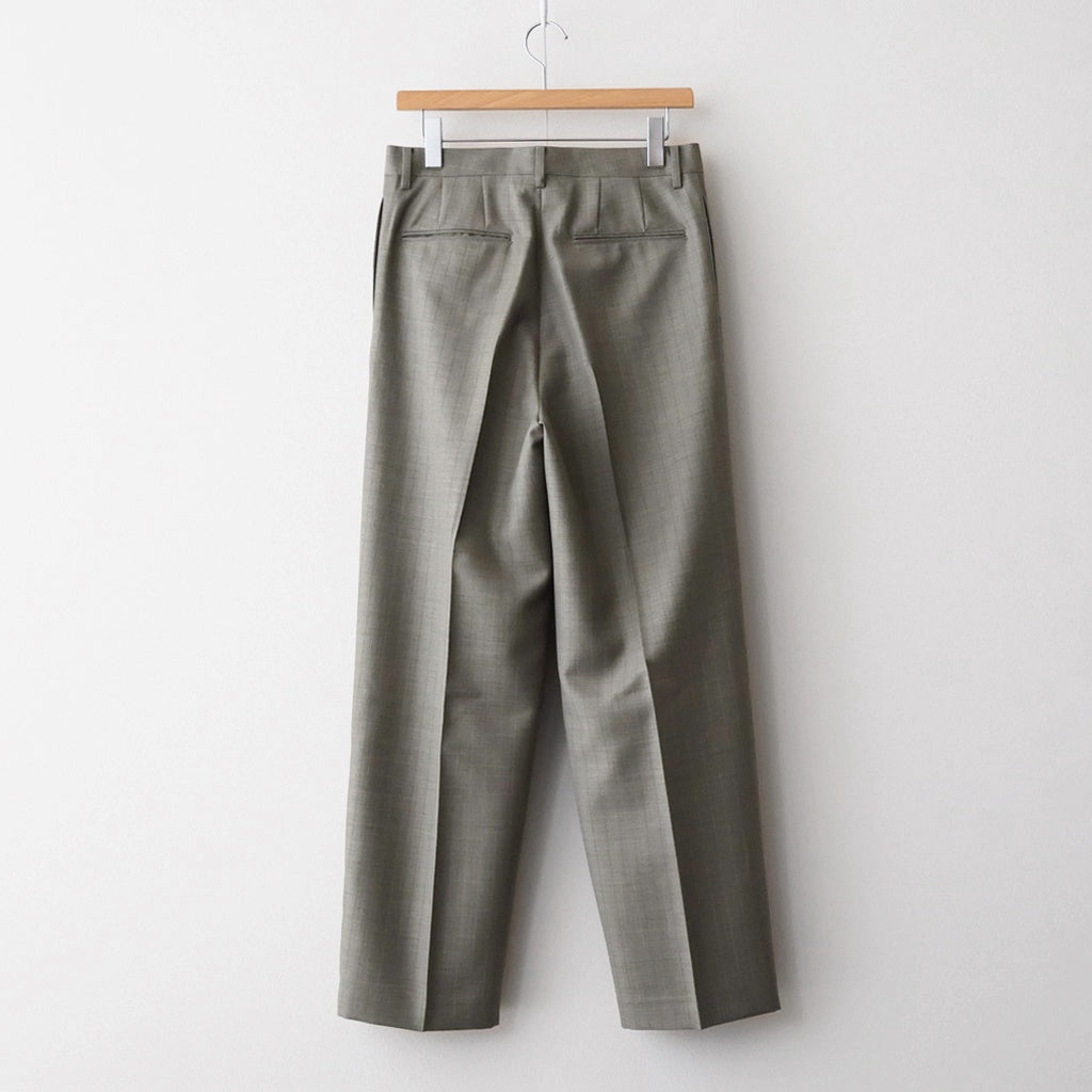 BLUEFACED WOOL TWO-TUCK SLACKS #KHAKI GRAY STRIPE [A26SP04BA