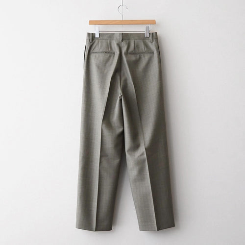 BLUEFACED WOOL TWO-TUCK SLACKS #KHAKI GRAY STRIPE [A26SP04BA]