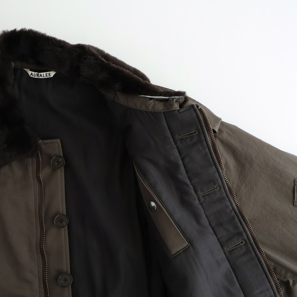 WASHED FINX COTTON GABARDINE FLIGHT BLOUSON #DEEP OLIVE [A25AB01HM]