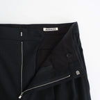 LIGHT WOOL MAX GABARDINE TWO-TUCK SLACKS #TOP BLACK [A26AP06MG]