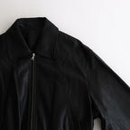 LEATHER ZIP SHORT JACKET #BLACK [ST.921]