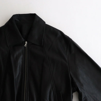 LEATHER ZIP SHORT JACKET #BLACK [ST.921]