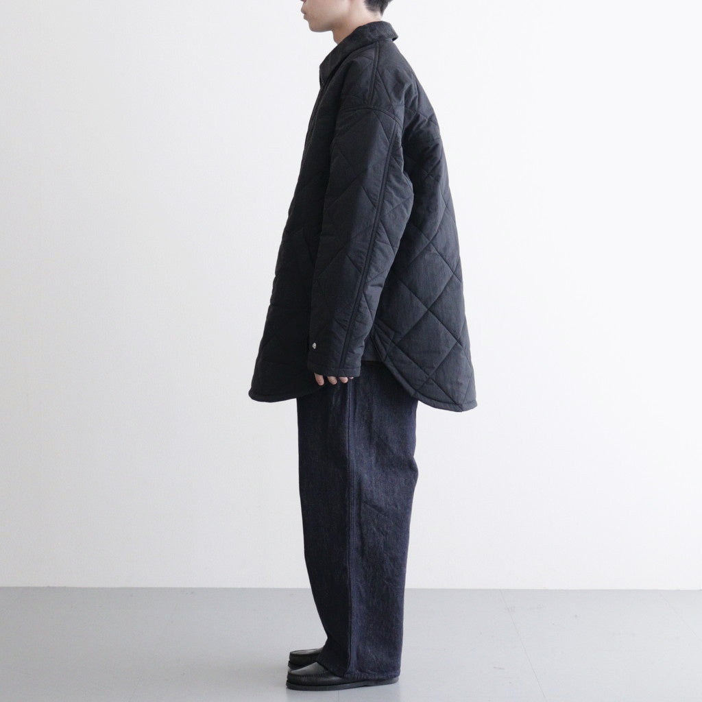 ナイロンタッサーキルトコート #BLACK [HP-J026-051]
