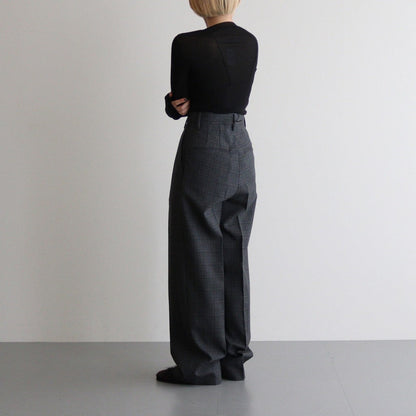 BLUEFACED WOOL CHECK SLACKS #CHARCOAL CHECK [A24AP04CB]