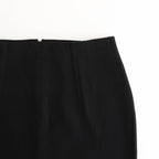 COTTON SILK STRETCH DOUBLE FACE KNIT SKIRT #BLACK [A25SS02WF]