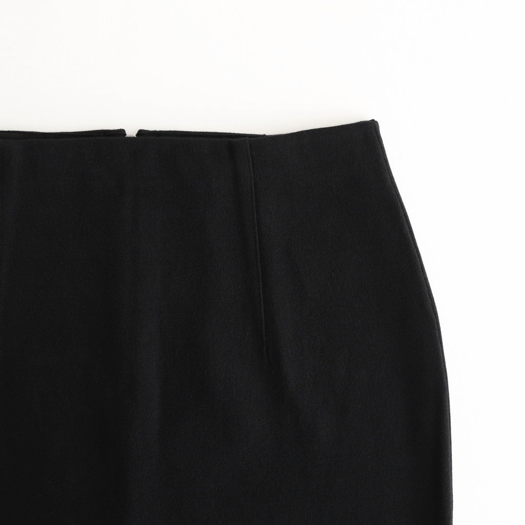 COTTON SILK STRETCH DOUBLE FACE KNIT SKIRT #BLACK [A25SS02WF]