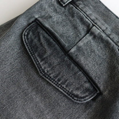 Selvage Denim Two Tuck Pants #BLACK LIGHT FADE [GU251-40188LB]