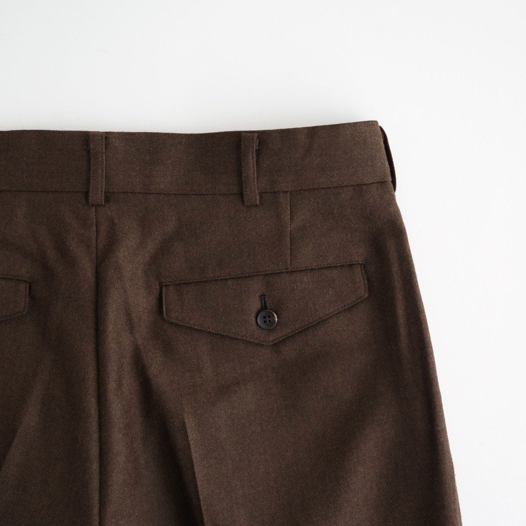 ウールサージ ワンタックトラウザーズ #BROWN [WR-P031-051]