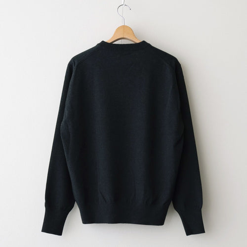 HIGH TWIST WOOL KNIT V-NECK P/O #CHARCOAL [A25AV02CK] - ciacura 