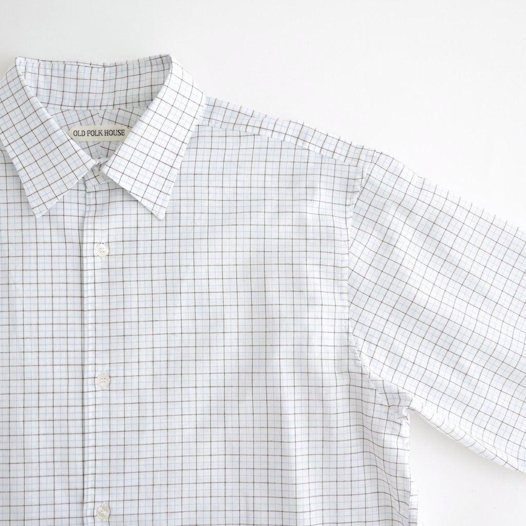 Banshu-ori Classic Shirt - Vintage Fabric #Black Blue Plaid [OFH011SH13]