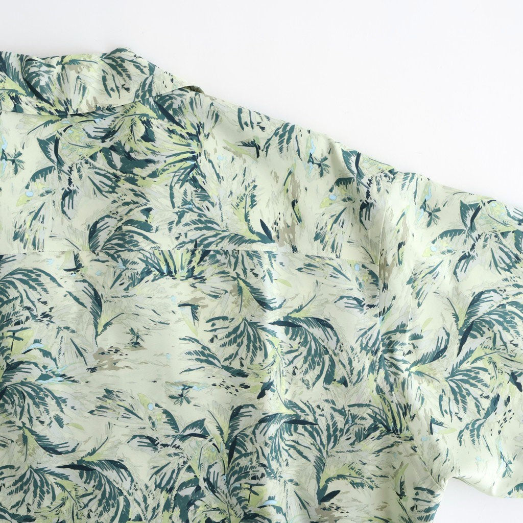 PRINTED AIRY SILK HALF-SLEEVED SHIRT #PALE GREEN [A26SS01AP]