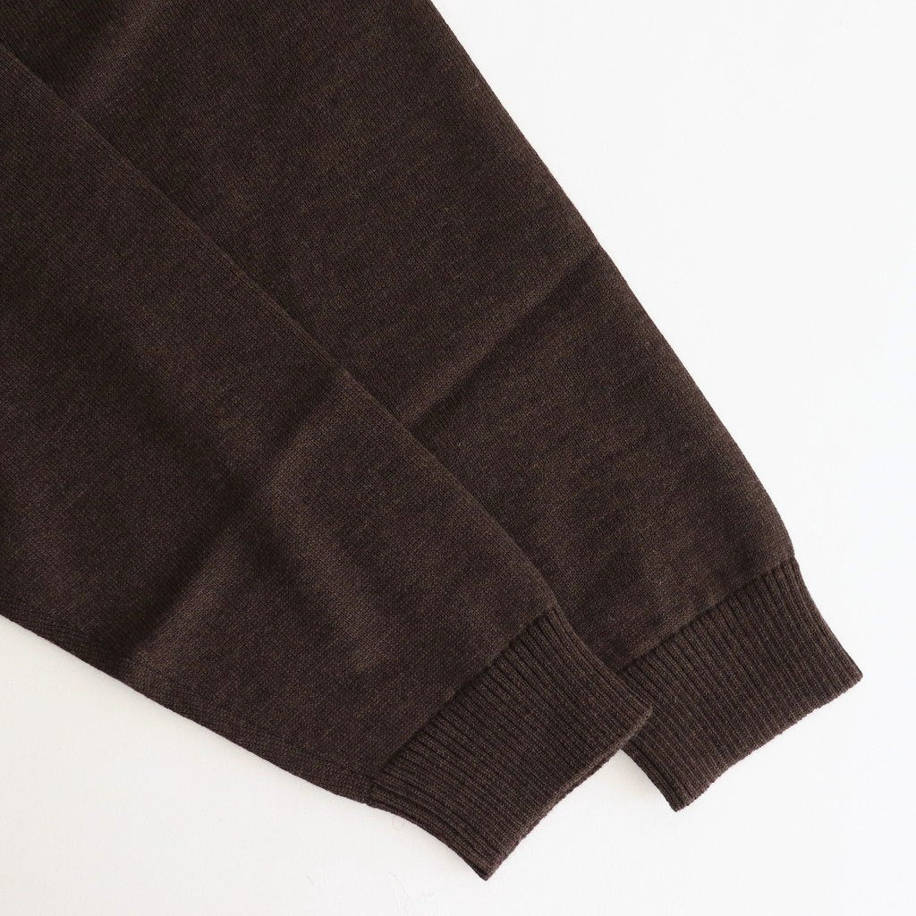 WOOL WASHI CREWNECK SWEATER #BROWN TOP [KRAGGW0102]