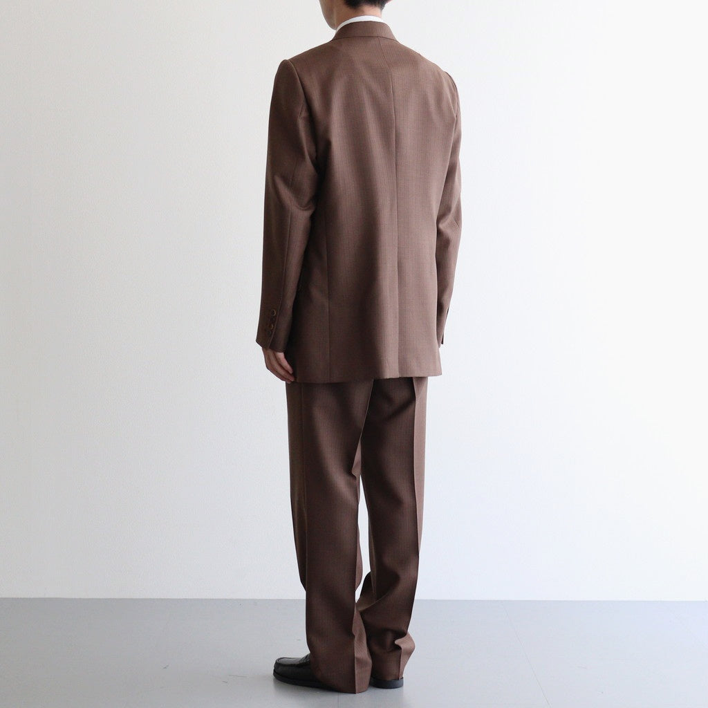BLUEFACED WOOL TWO-TUCK SLACKS #BROWN RED STRIPE [A25AP02BS] – ciacura