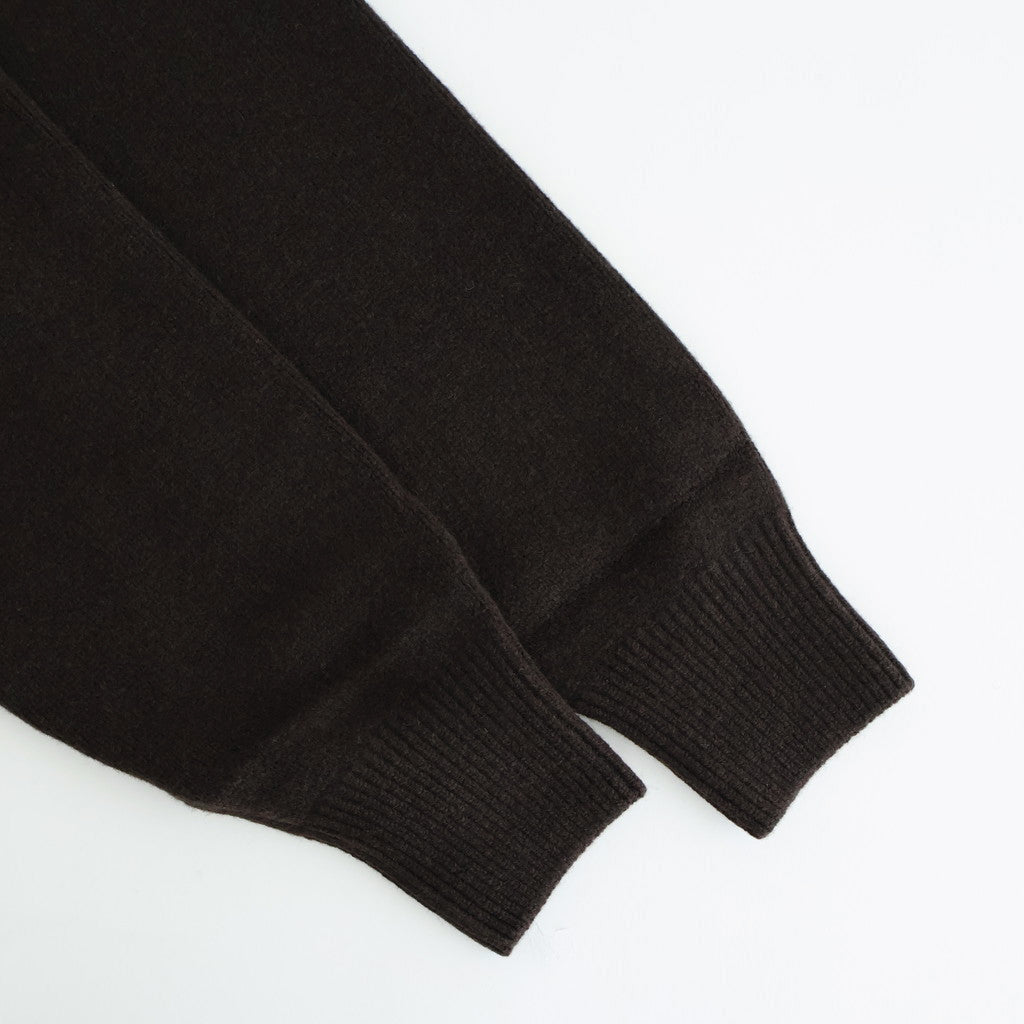 EXTRA FINE WOOL WARM KNIT CREW NECK LS #DARK BROWN [ST.1289]