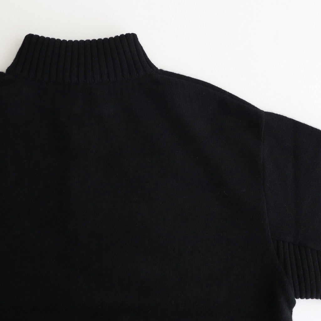 HALF ZIP PULLOVER SWEATER #BLACK [YK24FW0833S]