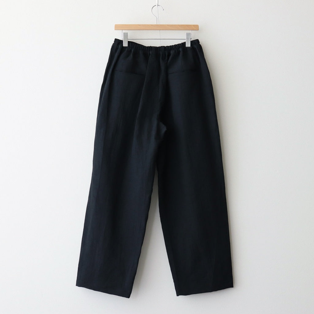 LI/NY POPLIN WIDE EASY TROUSERS #BLACK [ST.1117]
