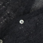 Abstract Jaquard Mohair Cardigan #BLACK [YK26SS01235S]