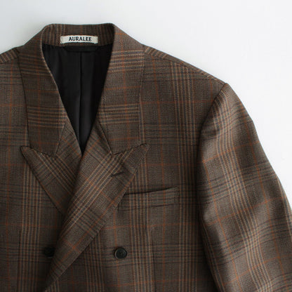 BLUEFACED WOOL CHECK DOUBLE-BREASTED JACKET #BROWN CHECK [A24AJ03CB]